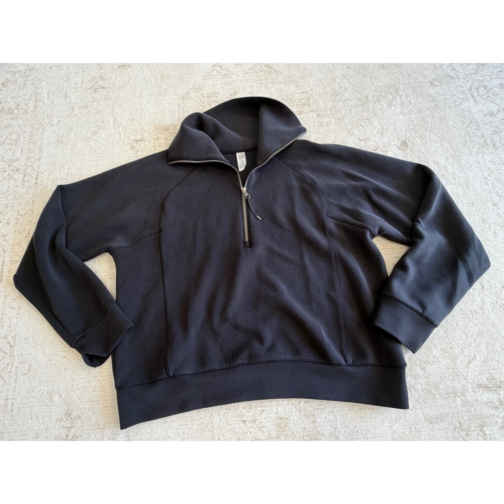 Spanx AirEssentials Half Zip Pullover Very Black XL Sweatshirt 50226R